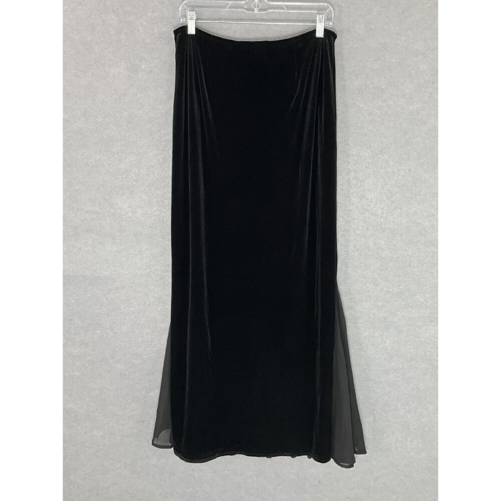 Jackie Jon New York Skirt Women M Black Velvet Vamp Whimsigoth Y2K‎ Witchy Fairy
